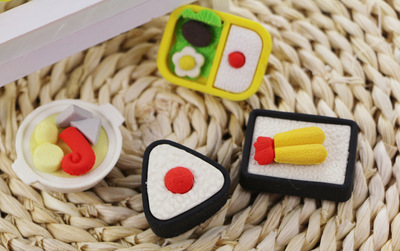 小嘟嘟專業文具廠家 批發TPR環保橡皮擦與壽司便當橡皮套裝